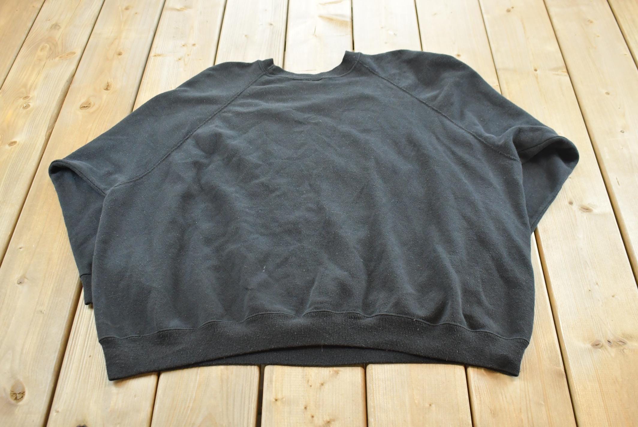 Vintage 1990s Hanes Her Way Blank Black Crewneck Sweatshirt Womens 3XL