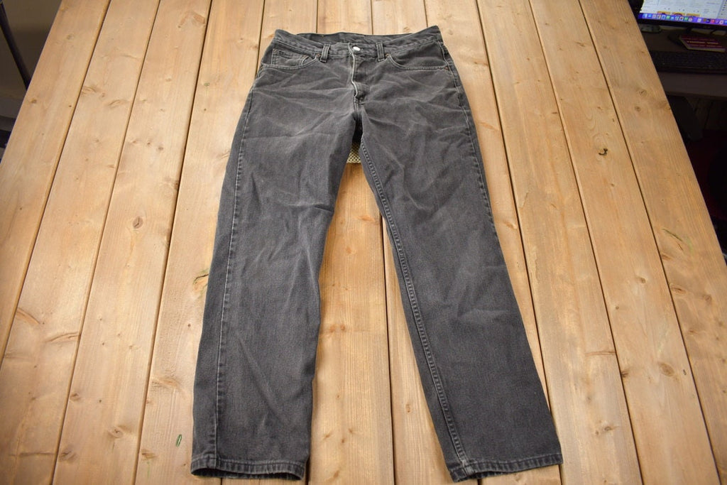 Vintage 1990s Levi's 516 Black Wash Straight Leg Slim Fit Jeans Size 34x30 Made In Canada