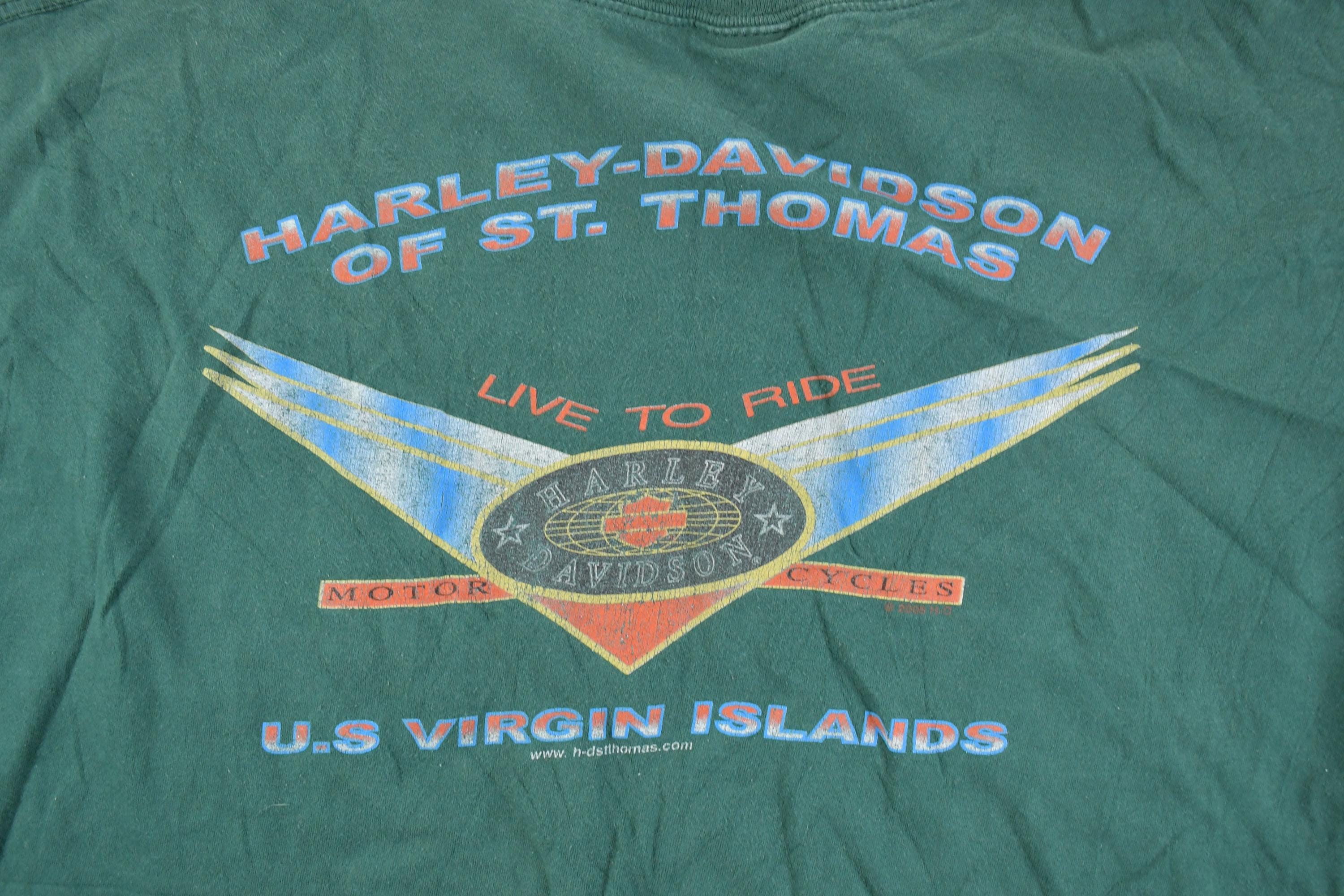 Vintage 1990s Harley Davidson St Thomas Graphic T-Shirt