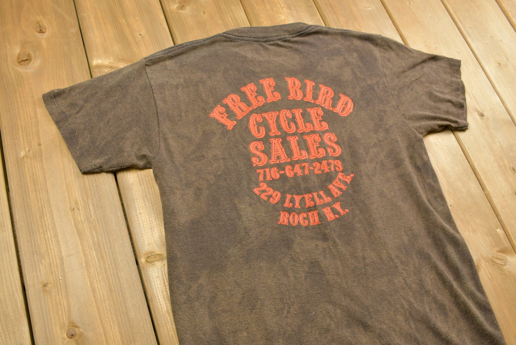 Vintage 1986 Harley Davidson Motorcycles Born in the USA 3D Emblem T-Shirt