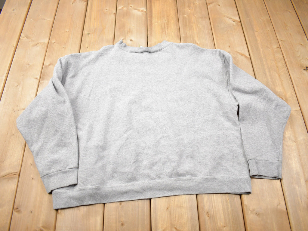 Vintage 1990s Nike Heather Grey Mini Swoosh Crewneck Sweatshirt