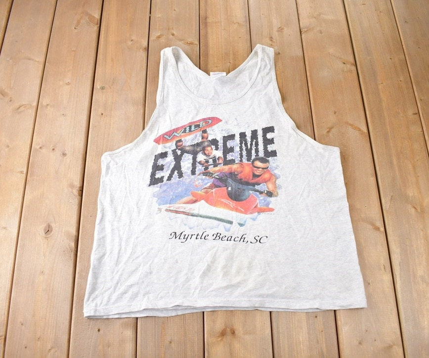 Vintage 1990s Myrtle Beach South Carolina Extreme Tank Top Made In USA