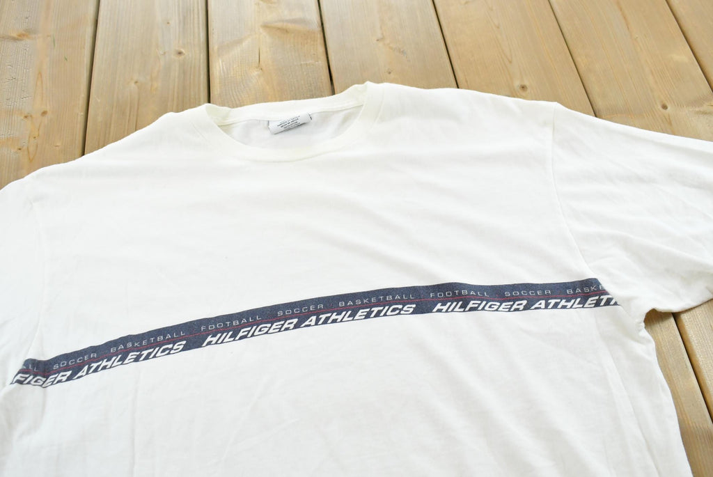 Vintage Y2K Tommy Hilfiger Athletics Graphic T-Shirt Mens XL / Streetwear / 2000s Retro Style / 00s Graphic Tee / Vintage Tommy