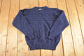 Vintage 1990s LL Bean Cable Knit Crewneck Sweater Men's S / Abstract Pattern 3D Knitted Sweatshirt