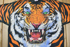 Vintage 1995 Tiger Theme All Over Print Liquid Blue Double Sided Graphic T-Shirt