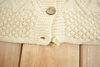 Vintage 1970s 3D Cable Knit Wool Cardigan Sweater  True Vintage  Knit Cardigan  Wool Cardigan