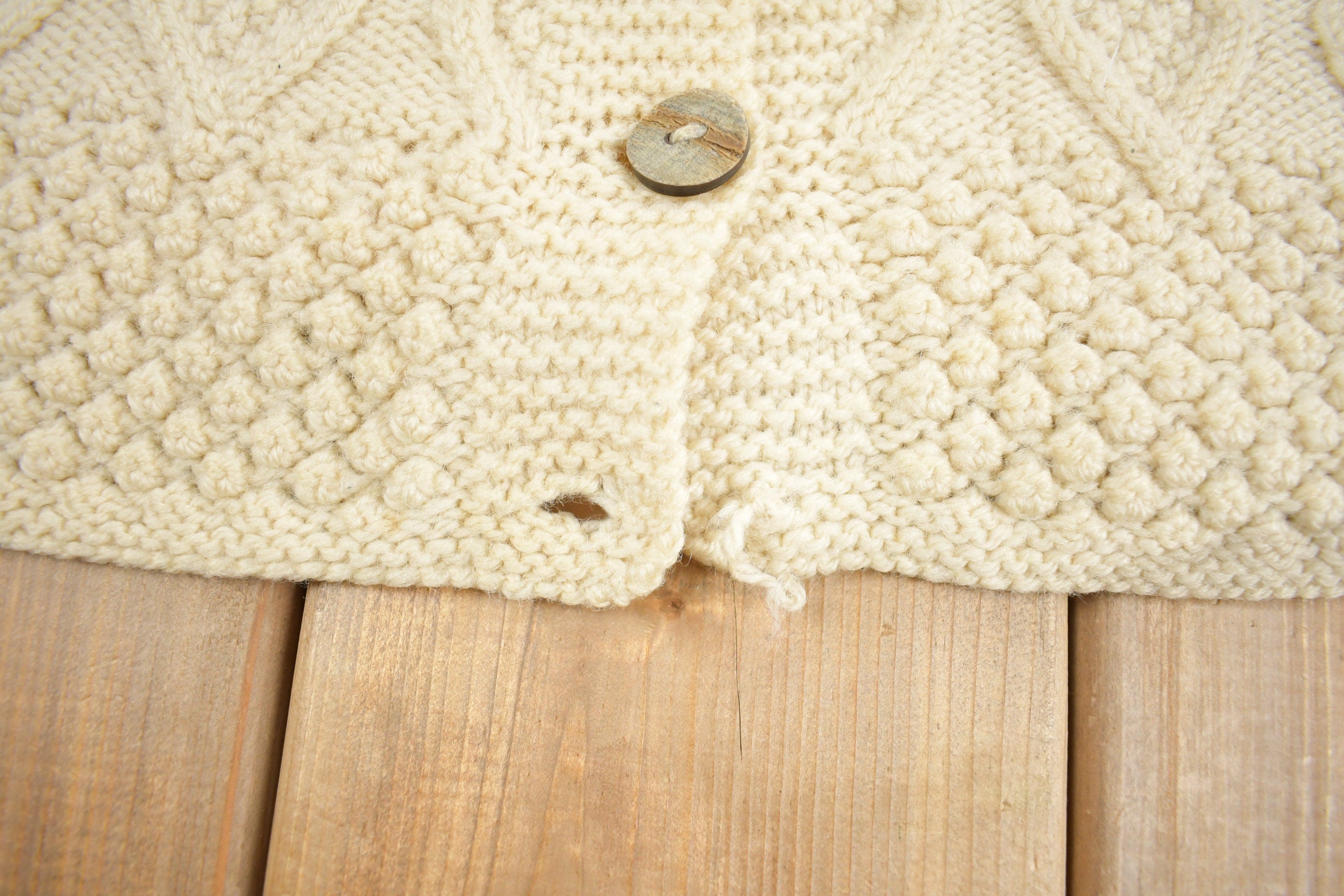 Vintage 1970s 3D Cable Knit Wool Cardigan Sweater  True Vintage  Knit Cardigan  Wool Cardigan