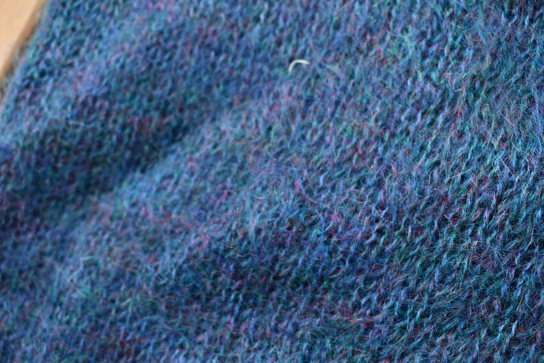 Vintage 1990s Canaan Mountain Knitwear Multicolor Mohair Knit Cardigan Sweater