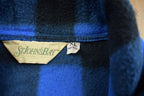 Vintage 1980s St. Johns Bay Blue Buffalo Plaid Fleece Sweater Made In Canada