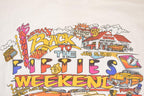 Vintage 1999 50's Weekend Cartoon Hot Rod Graphic Print Souvenir T-Shirt Men's L