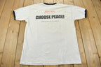 Vintage 1990s Santana Change Your Evil Ways Choose Peace Band Tee Made in USA