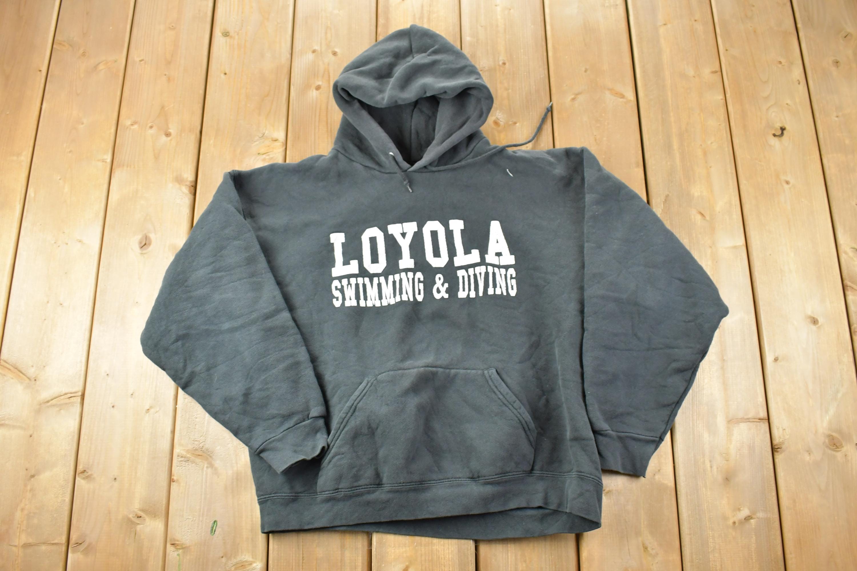 Vintage 1990s Loyola Swimming And Diving University Collegiate Hoodie