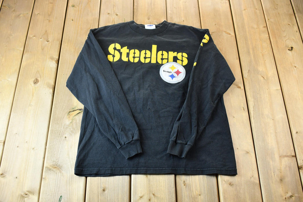 Vintage 1998 Pittsburgh Steelers NFL Football Long Sleeve Graphic Logo T-Shirt