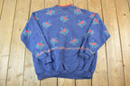 Vintage 1990s Artisans AOP Cardinal Double Collar Souvenir Crewneck Sweatshirt Made In USA