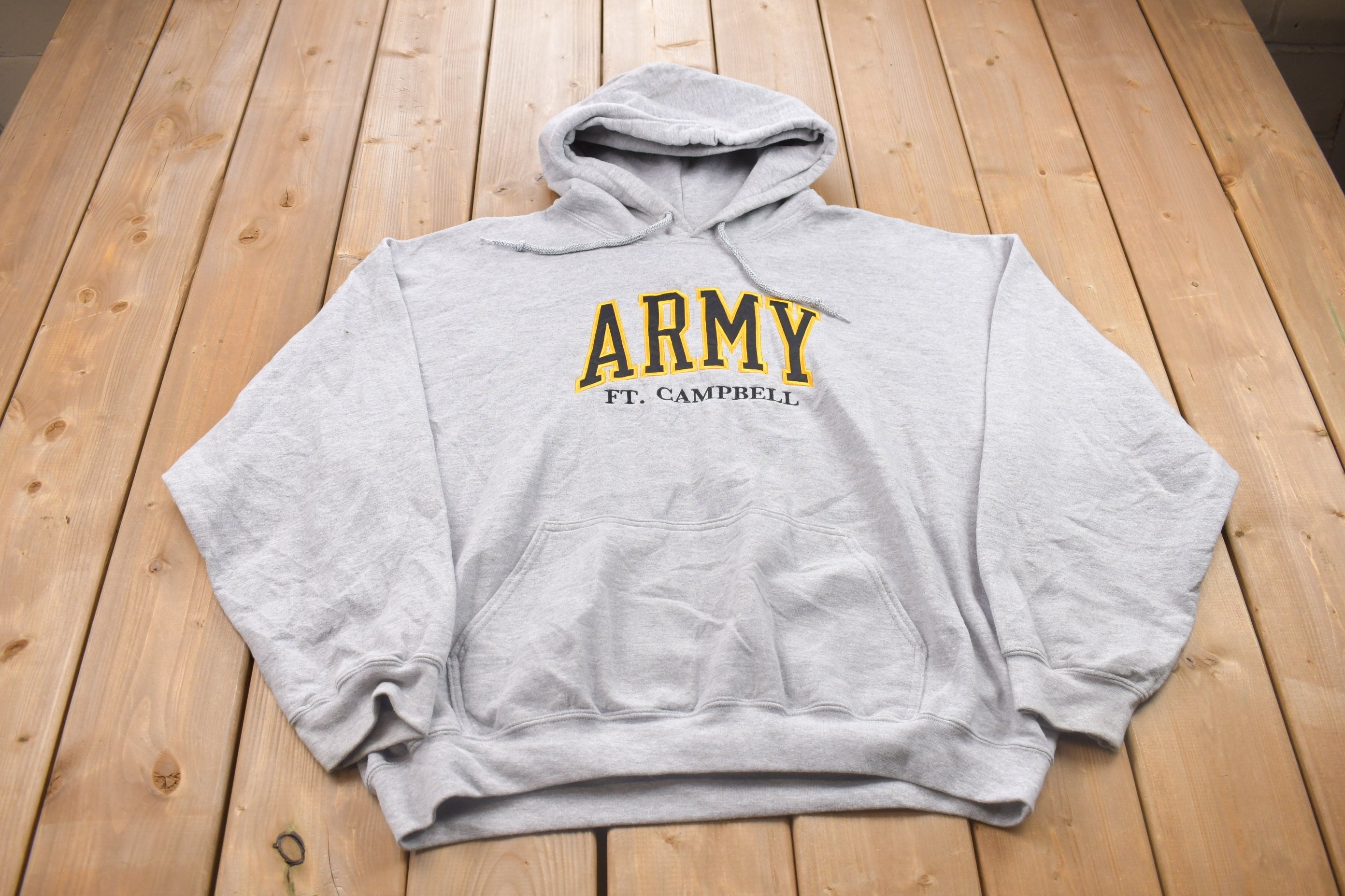 Vintage 1990s Army Hooded Sweatshirt