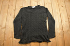 Vintage 1990s Knitted Crewneck Sweater / Vintage 90s Crewneck / All Over Pattern / Transparent / Sweatshirt / Abstract Pattern