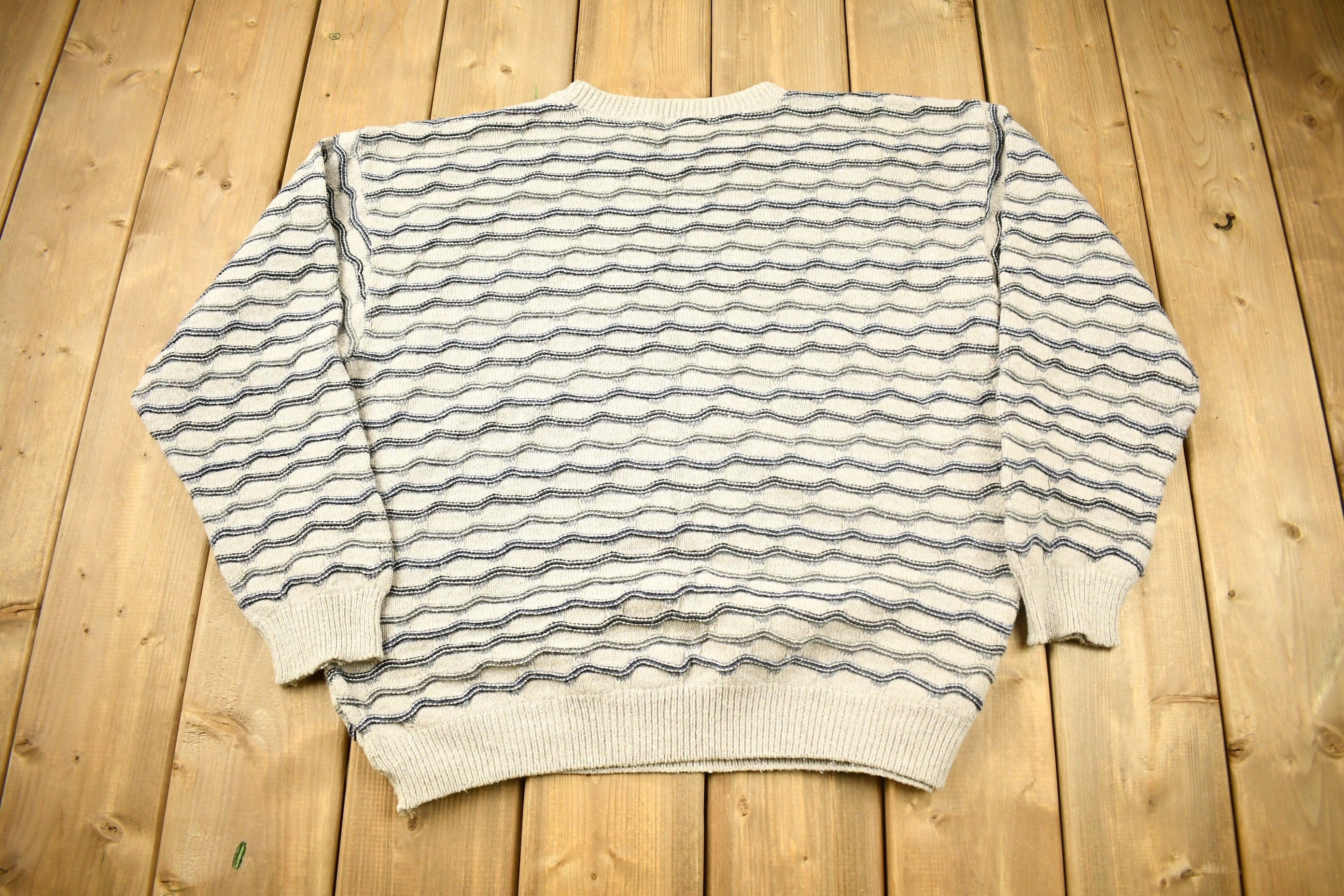Vintage 1990s Susquehanna Trail 3D Cable Knit Crewneck Sweater