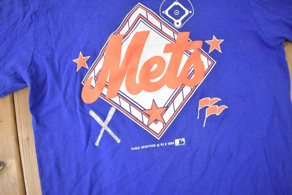 Vintage 1988 New York Mets MLB Baseball Graphic T-Shirt Made In USA