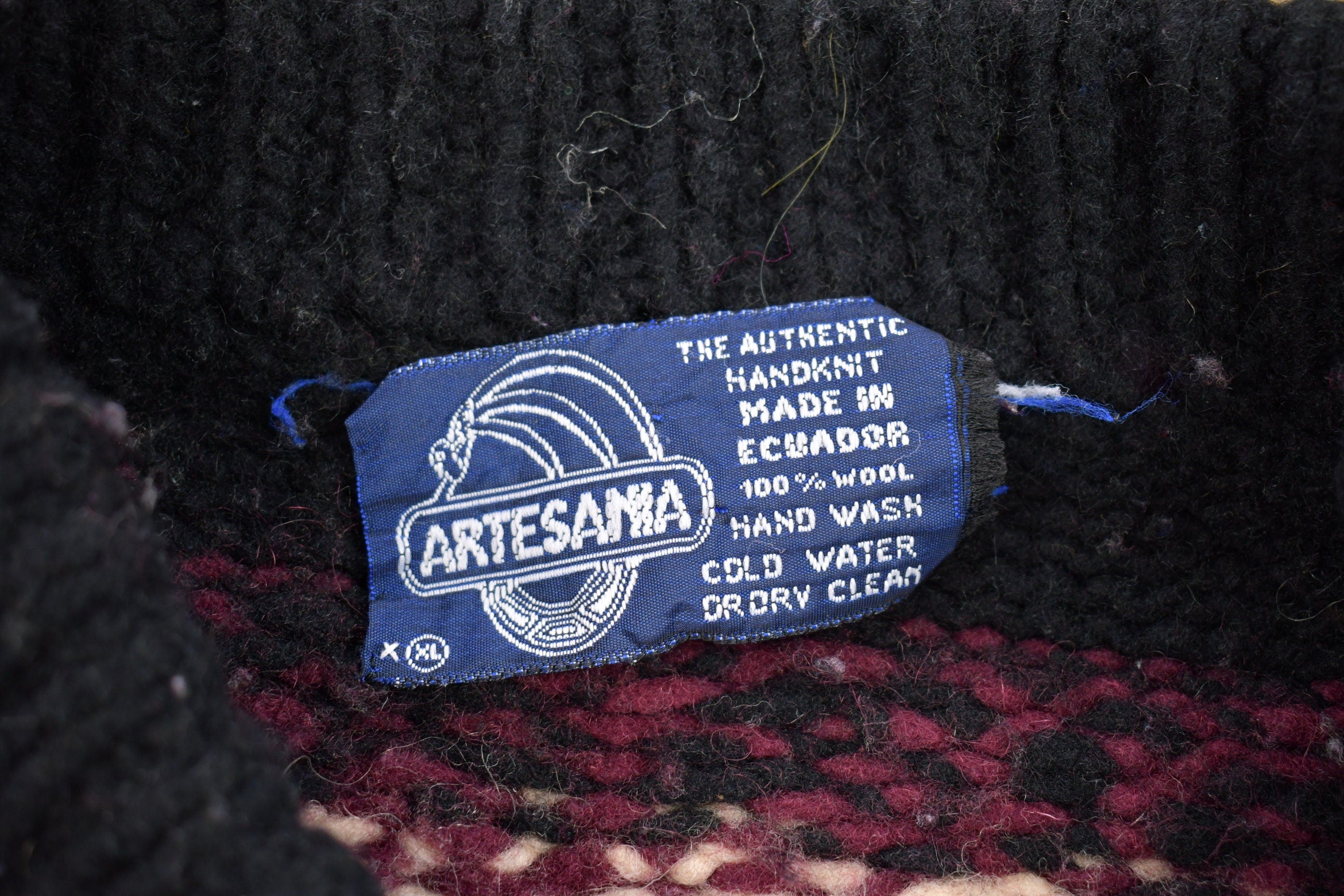 Vintage 1990s Artesania All Over Print Knitted Cardigan Sweater