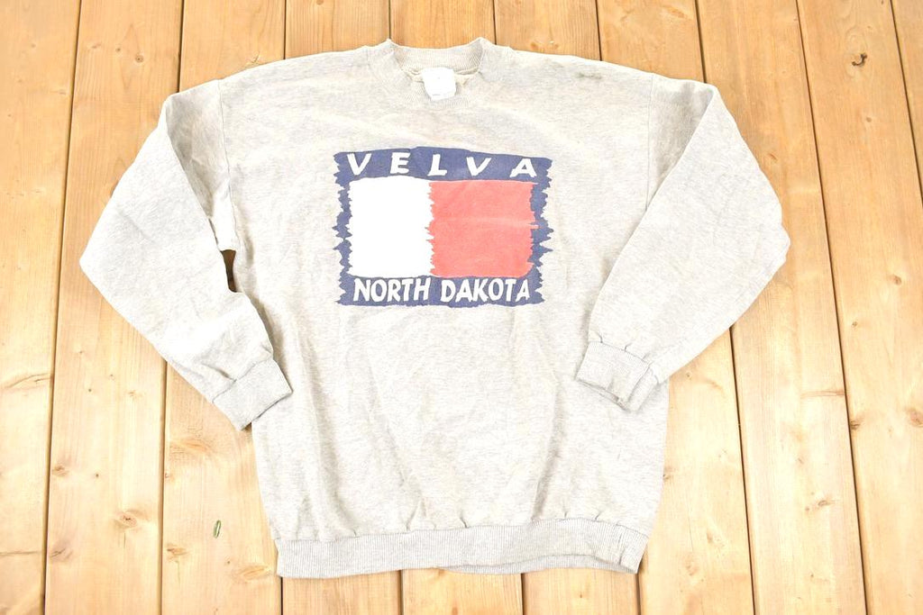 Vintage 1990s Velva North Dakota Destination Crewneck Sweatshirt Men's L