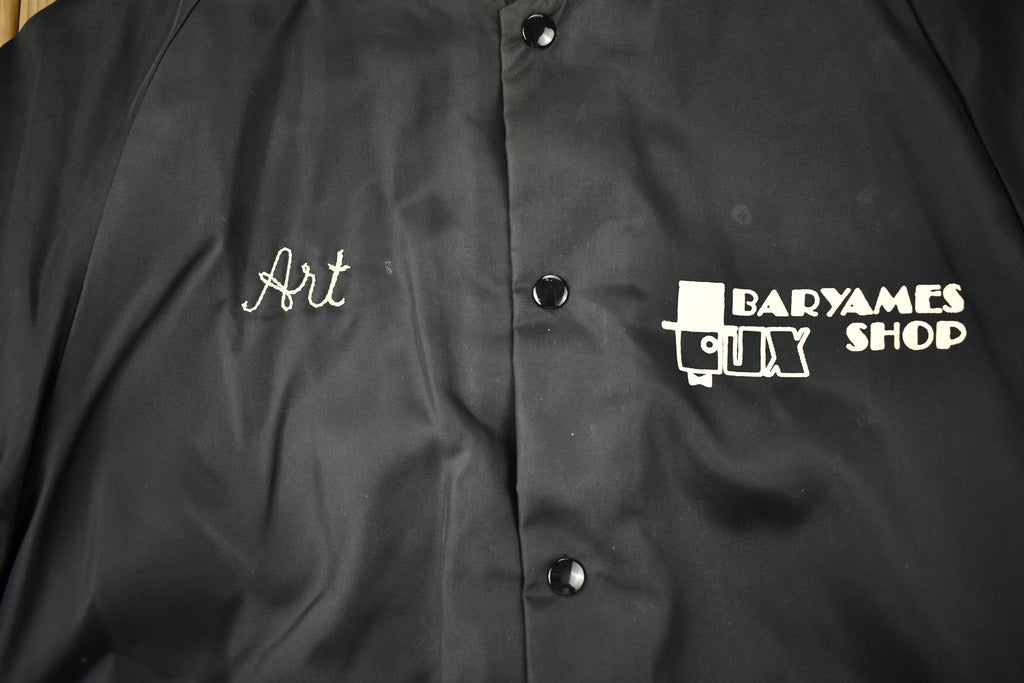Vintage 1980s Barryames Tux Shop Snap Button Windbreaker Bomber Jacket