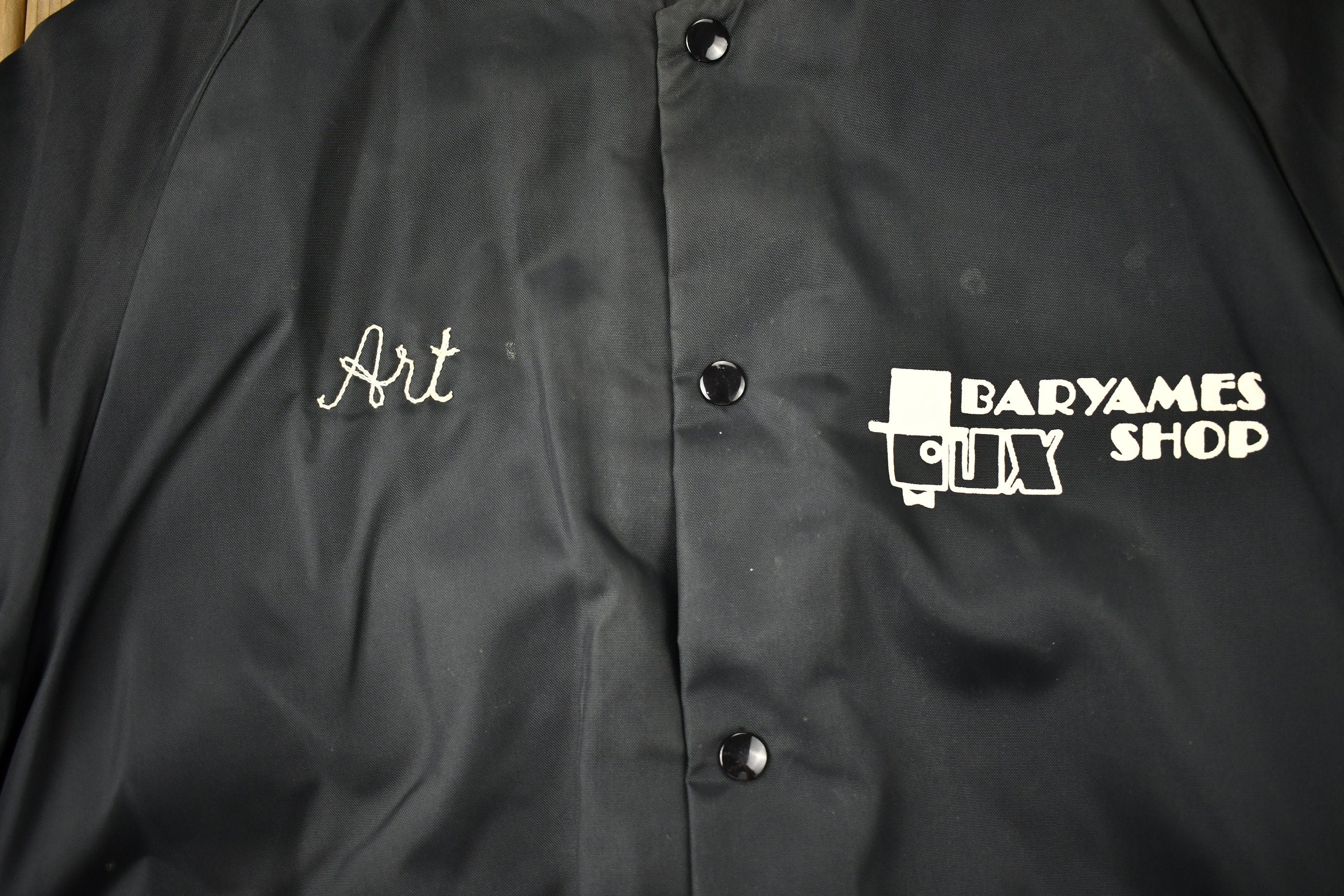 Vintage 1980s Barryames Tux Shop Snap Button Windbreaker Bomber Jacket