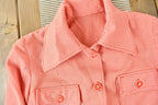 True Vintage 1950s Micro Plaid Button Up Blouse Size Womens Small