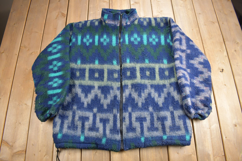 Vintage 1990s Aztec Pattern Heavy Fleece jacket
