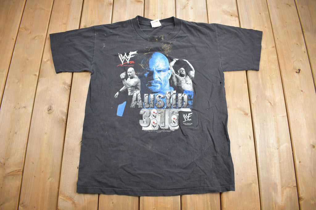 Vintage 1998 Stone Cold Steve Austin Wrestling Graphic T-Shirt Single Stitch