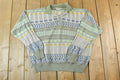 Vintage 1990s Gianangeli Quarter Button Cable Knit Crewneck Sweater