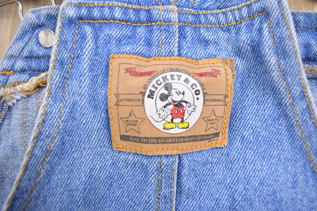 Vintage 1990s Disney Mickey Mouse Embroidered Denim Jean Skirt