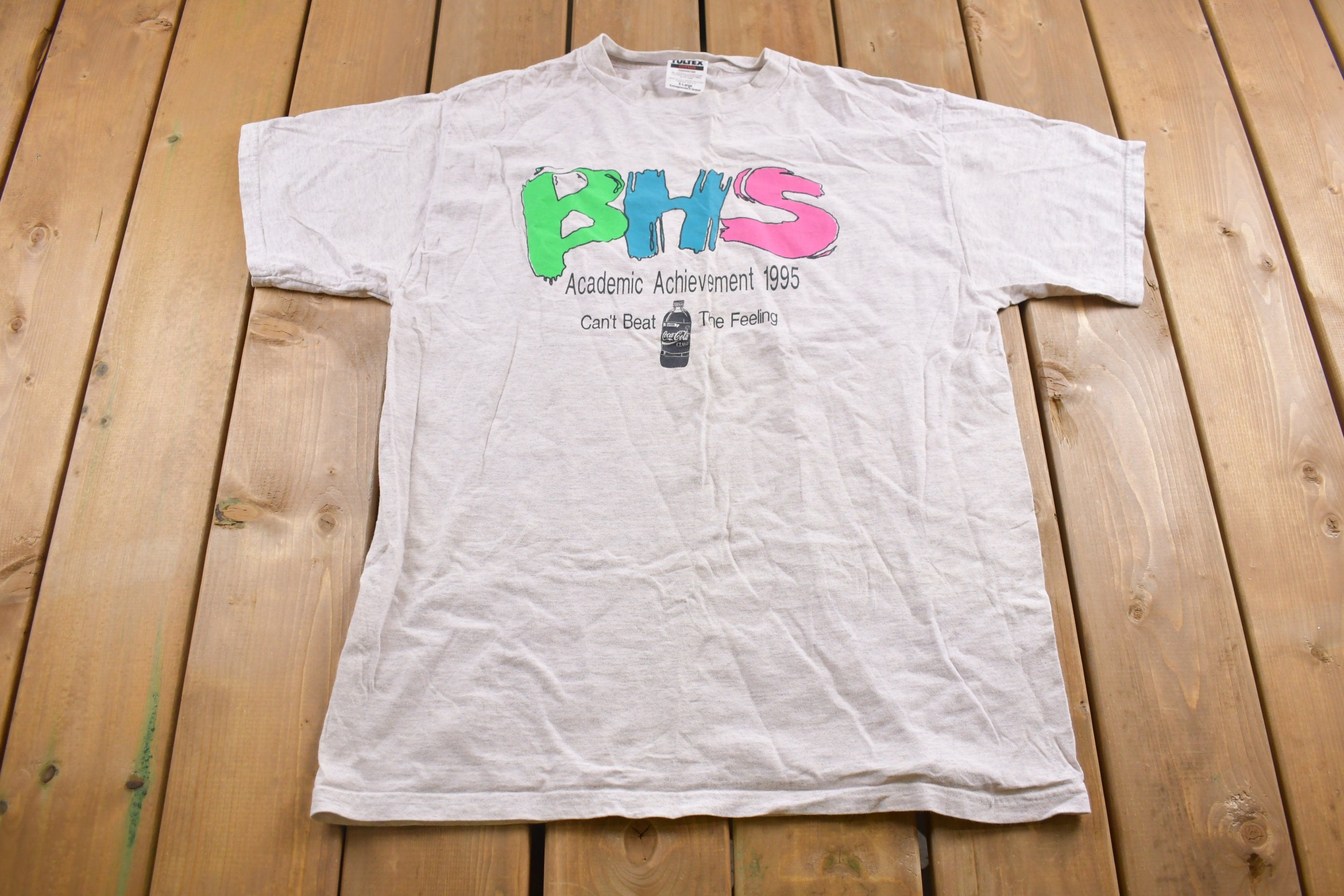 Vintage 1995 Tultex Academic Achievement Graphic T Shirt