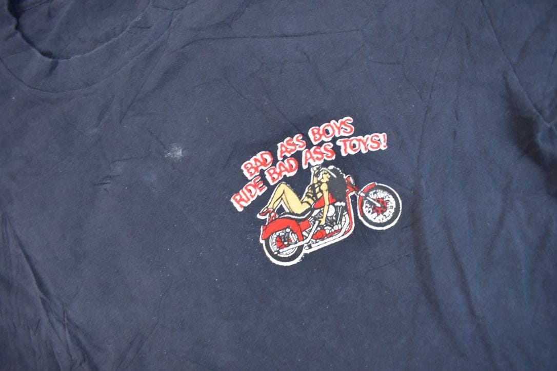 Vintage 1990s Bad Boys Ride Bad Toys Single Stitch Graphic T-Shirt