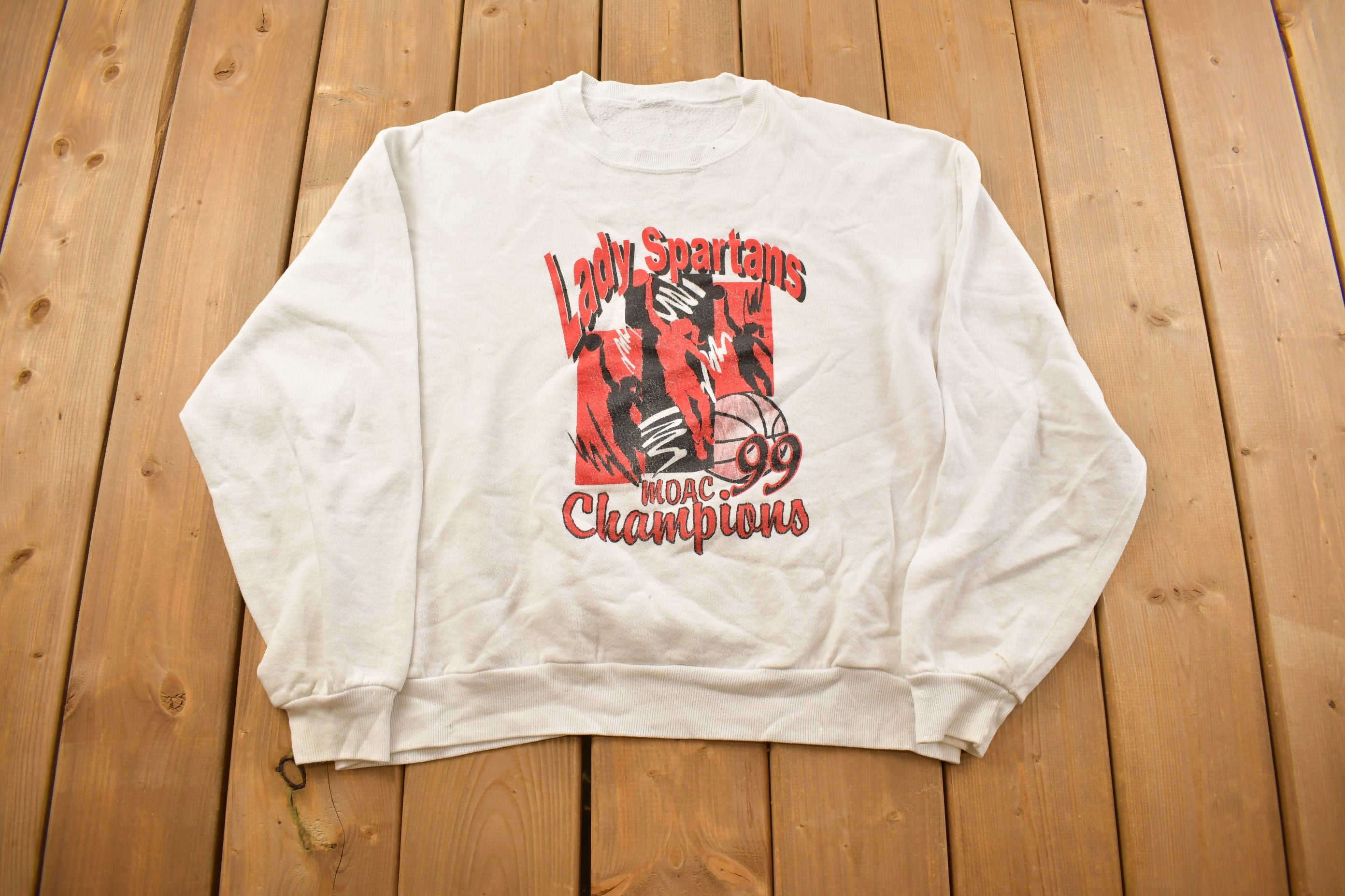Vintage 1999 Lady Spartans Basketball Champions Crewneck Sweatshirt