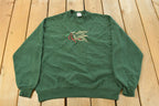 Vintage 1990s JERZEES Bird Embroidered Souvenir Crewneck Sweatshirt Men's L  90's Cute Birds Graphic Sweater  Made in USA
