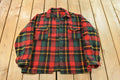 Vintage 1960s Red Plaid True Vintage Flannel Shirt Jacket Men's XL /
