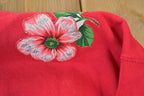 Vintage 1990s Hand Painted Cute Floral Design Crewneck Sweater