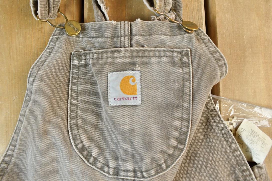 Vintage 1980s Carhartt Denim Work Youth Coveralls Size S