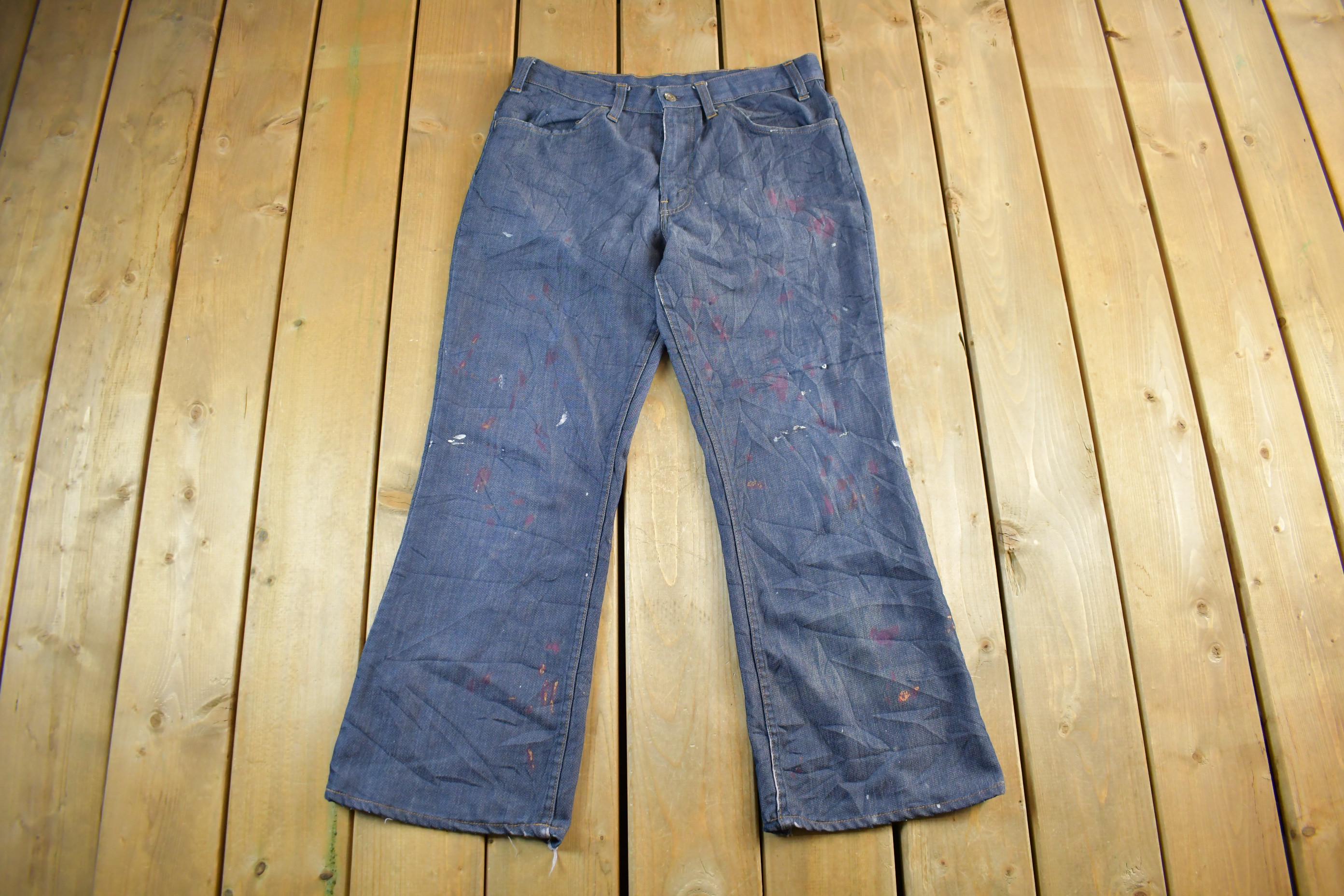 Vintage 1970s Levi's Orange Tab Bell Bottom Flare Denim Jeans Size 33 x 29