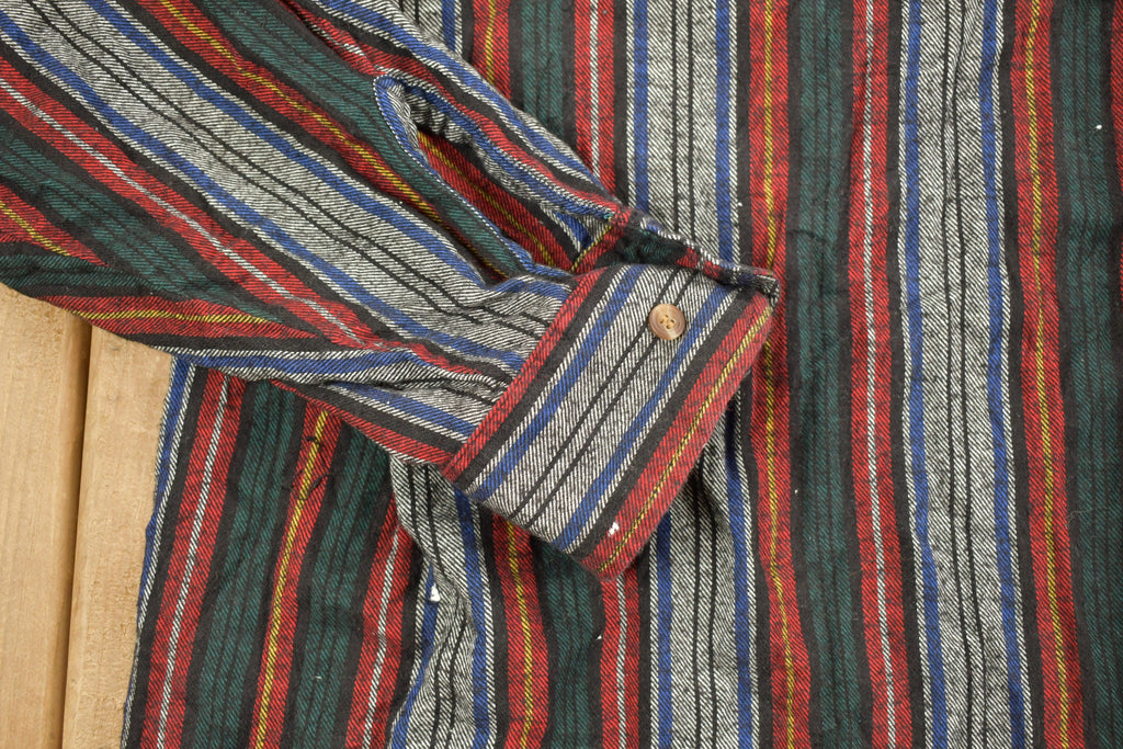 Vintage 1990s REPP Vertical Striped Button Up Shirt