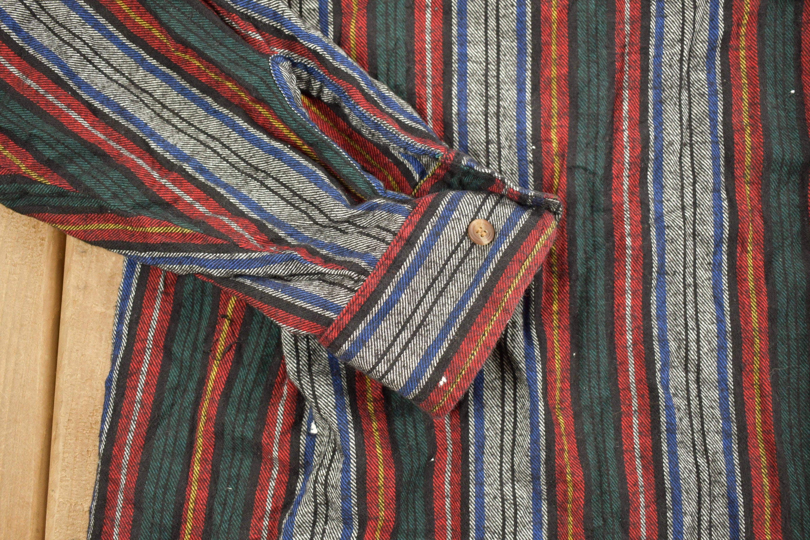 Vintage 1990s REPP Vertical Striped Button Up Shirt