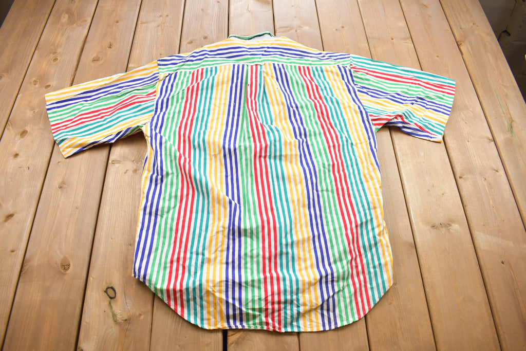 Vintage 1990s Vertical Striped Button Up Shirt