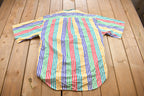 Vintage 1990s Vertical Striped Button Up Shirt