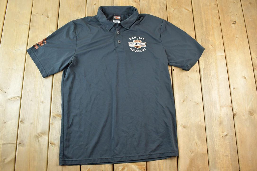 Vintage 1990s Harley Davidson Motorcycles Polo T-Shirt Made In USA
