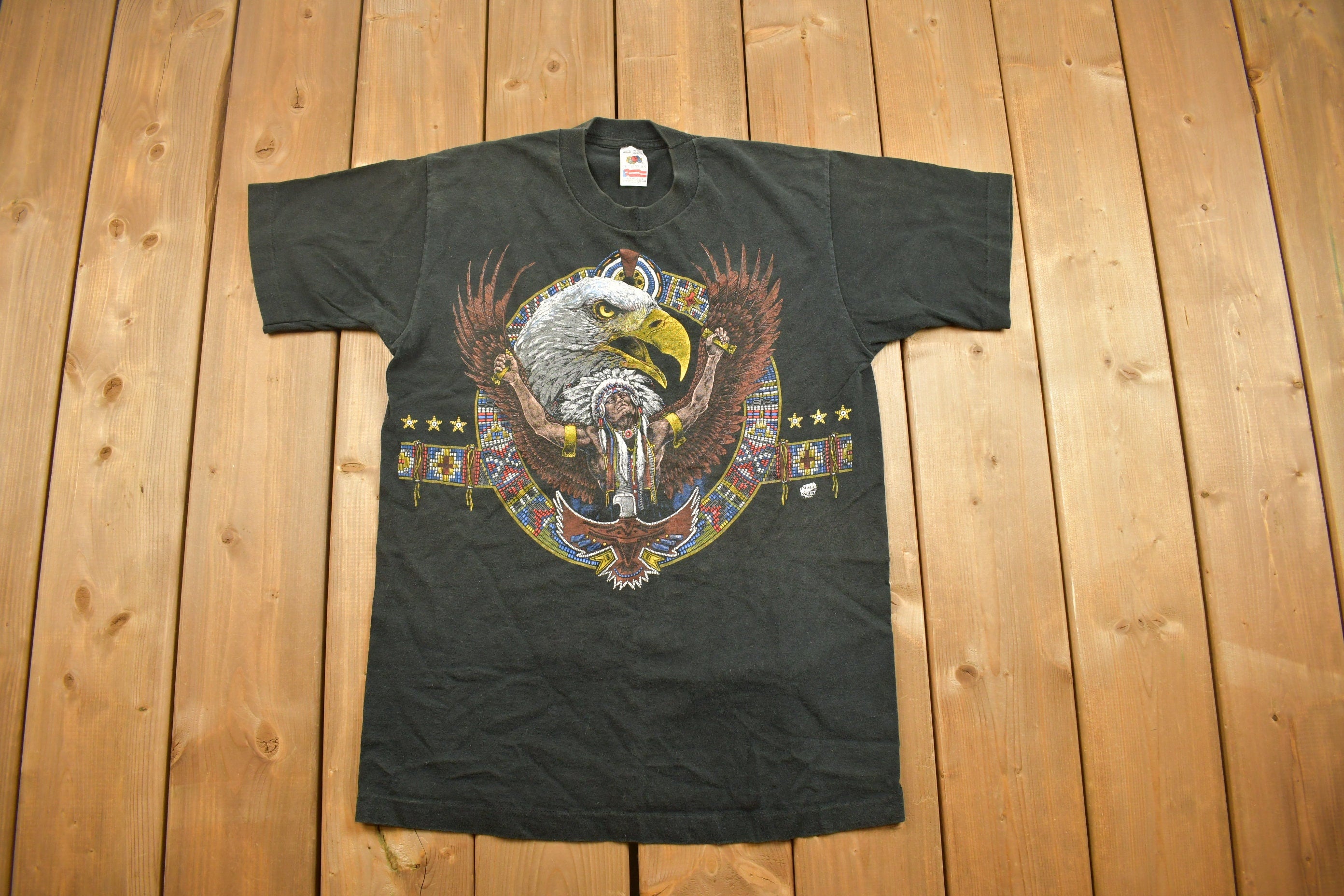 Vintage 1990s Native American Eagle Graphic T Shirt