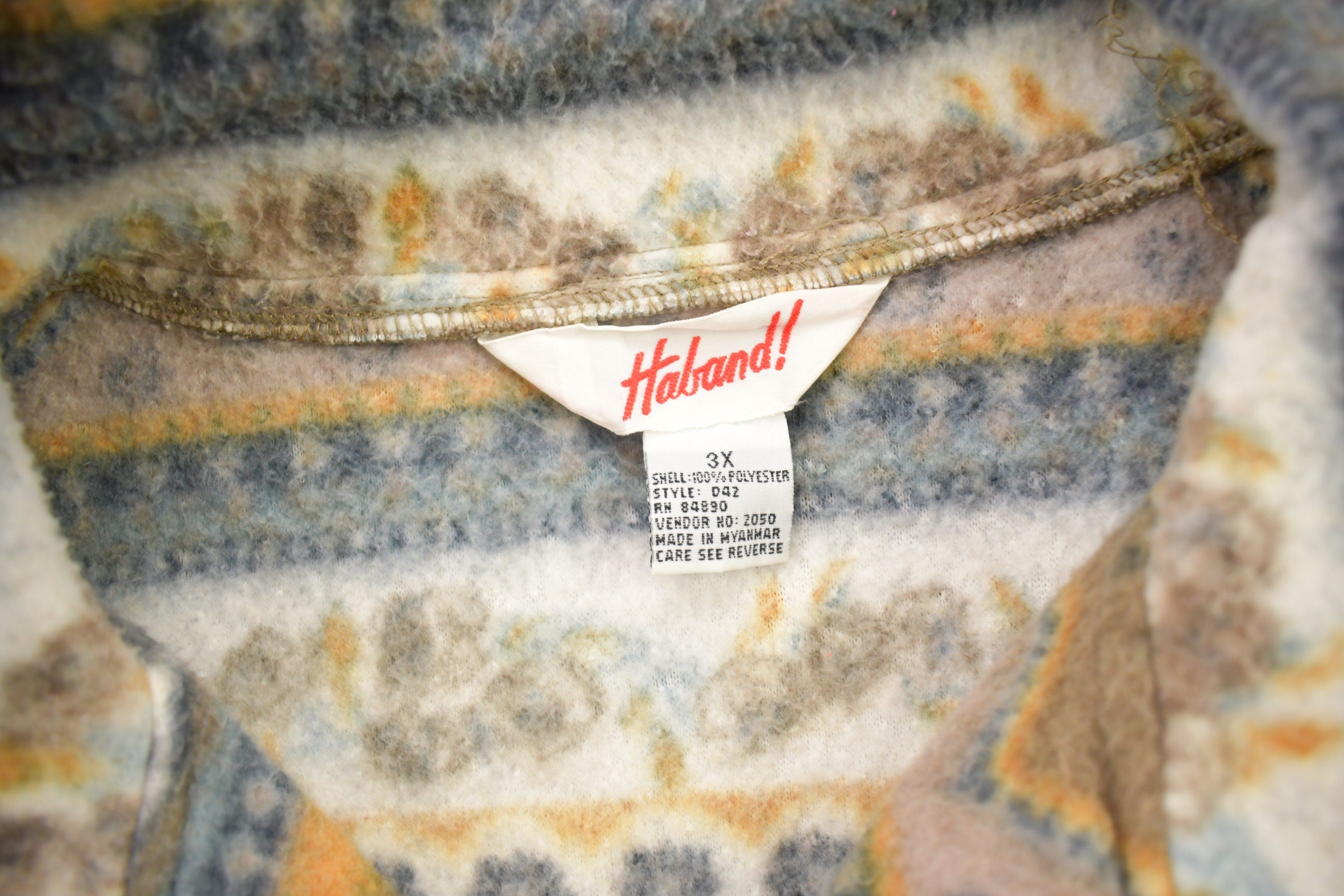 Vintage 1990s All Over Print Fleece Sweater