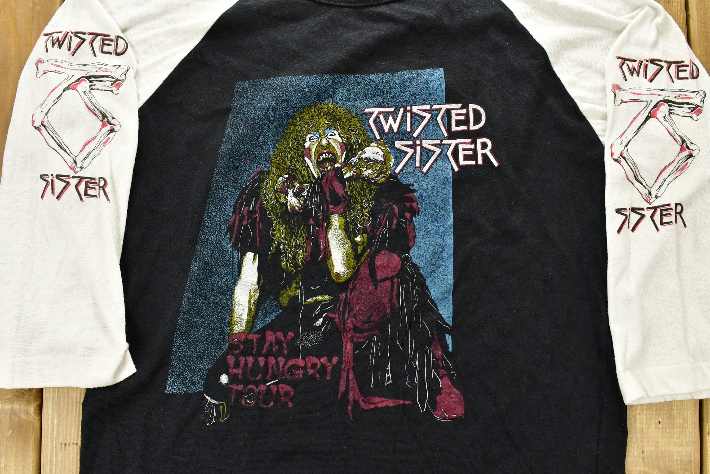 Vintage 1984 Twisted Sister Stay Hungry Tour Raglan Sleeve Band T-shirt
