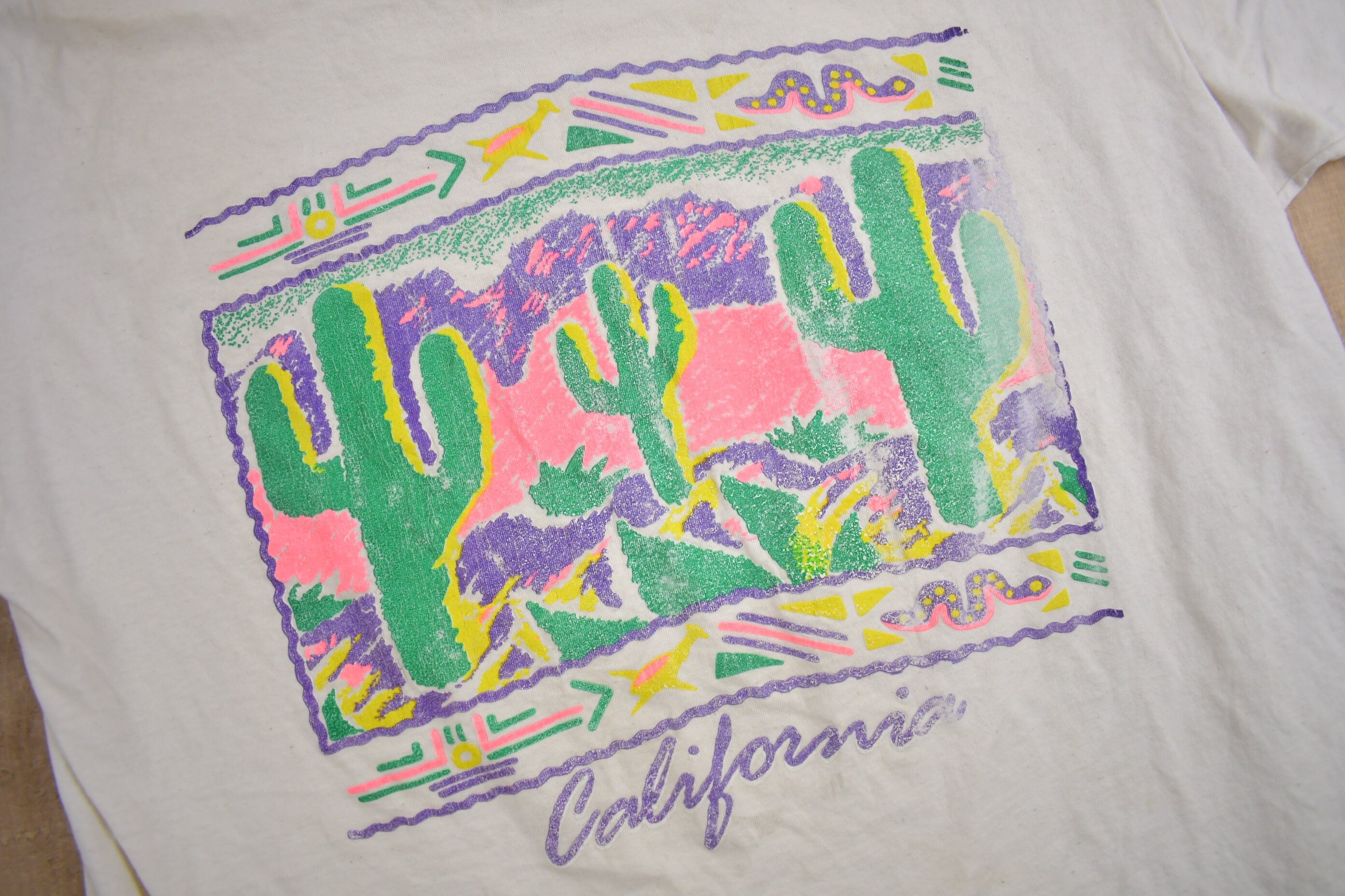 Vintage 1990s California Cactus Graphic Souvenir T Shirt
