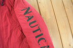 Vintage 1990s Nautica Navigation Reversible Fleece Jacket Men's Medium/ Embroidered Logo / Athletic Winter Sailing / Streetwear