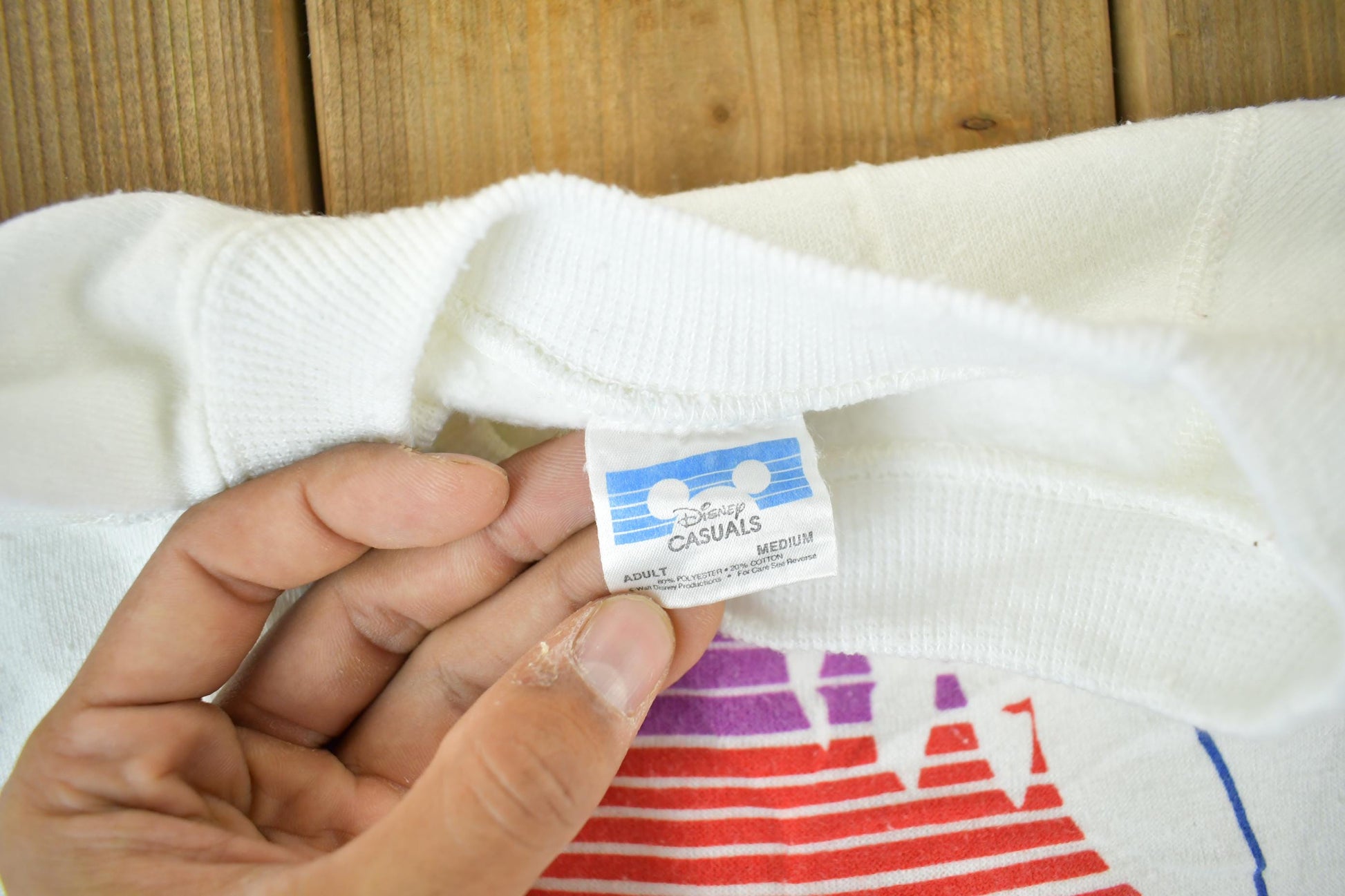 Vintage 1980s Walt Disneyland Mickey Mouse Crewneck Adult Small / Made In USA / Vintage Sweatshirt / Cartoon / Travel / 80s Disney